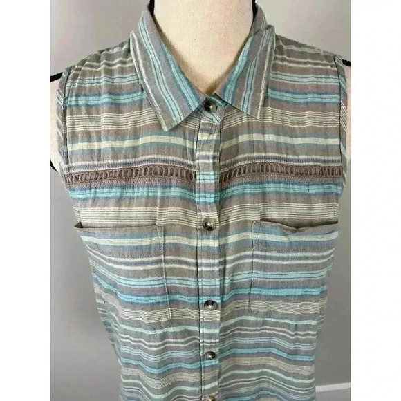 Toad & Co Sleeveless Blouse Womens Sz M Summer Beach Outdoor Hiking Organic - Picture 2 of 12